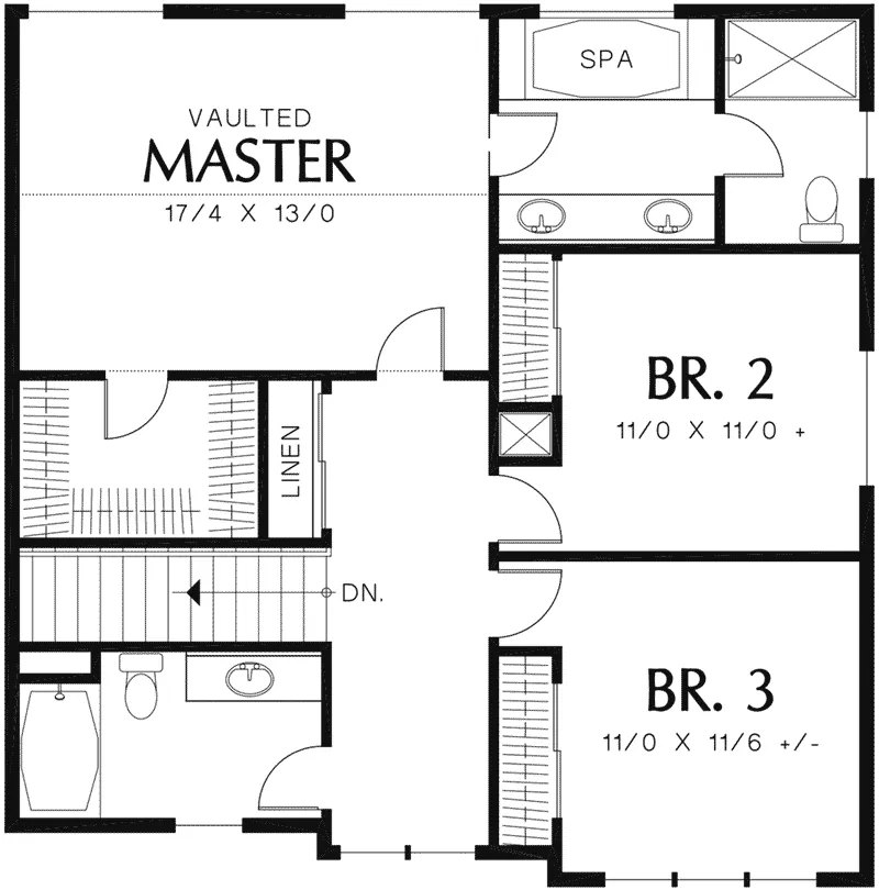 Craftsman House Plan Second Floor - Northcreek Lane Craftsman Home 011D-0516 - Shop House Plans and More