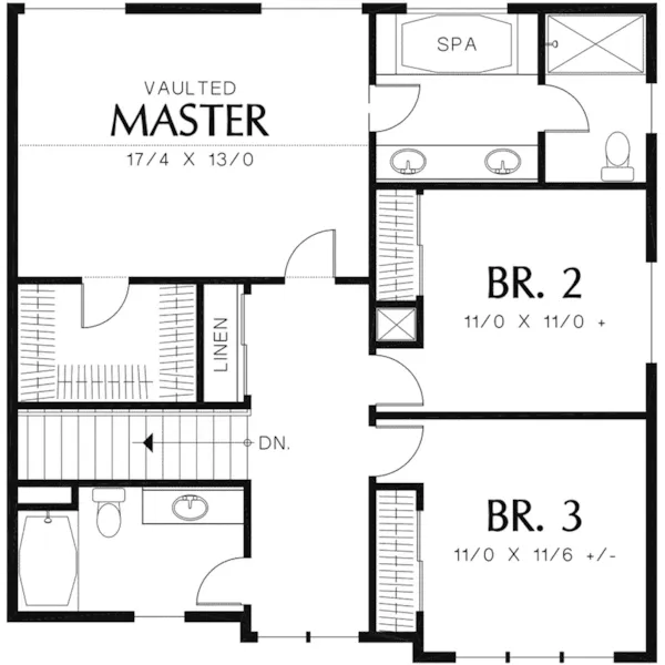 Traditional House Plan Second Floor - Northcreek Lane Craftsman Home 011D-0516 - Shop House Plans and More