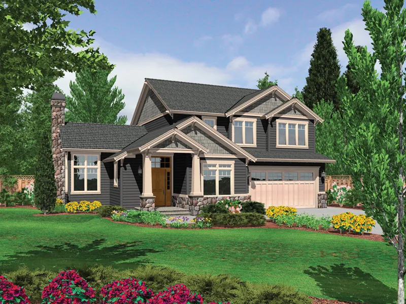 European House Plan Front Image - Northcreek Lane Craftsman Home 011D-0516 - Shop House Plans and More