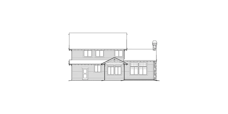 Traditional House Plan Rear Elevation - Northcreek Lane Craftsman Home 011D-0516 - Shop House Plans and More