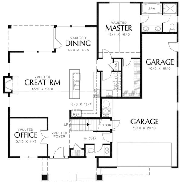 Rustic House Plan First Floor - Putnam Lane Craftsman Home 011D-0517 - Shop House Plans and More