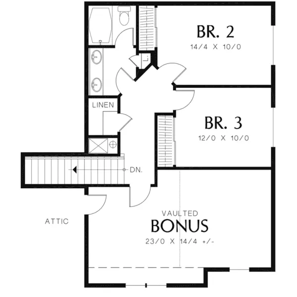 Rustic House Plan Second Floor - Putnam Lane Craftsman Home 011D-0517 - Shop House Plans and More