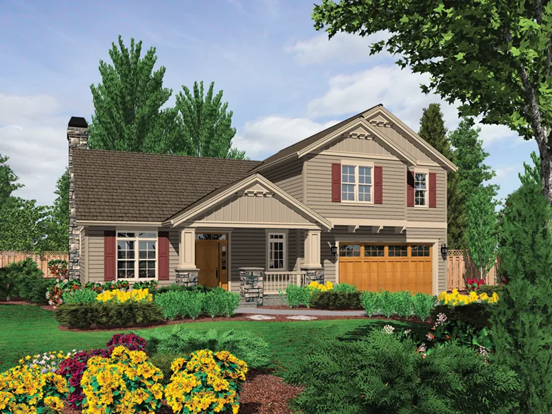 Mountain House Plan Front of Home - Putnam Lane Craftsman Home 011D-0517 - Shop House Plans and More