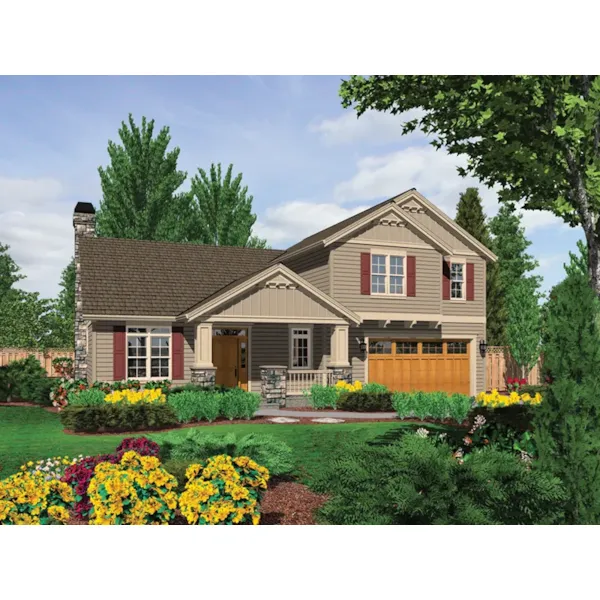 Rustic House Plan Front of Home - Putnam Lane Craftsman Home 011D-0517 - Shop House Plans and More