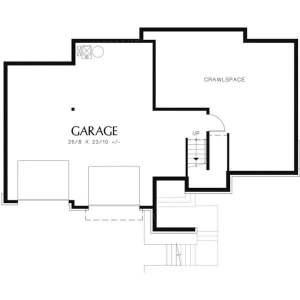 Traditional House Plan Garage Floor Plan - Rhodes Point Sloping Lot Home 011D-0519 - Shop House Plans and More