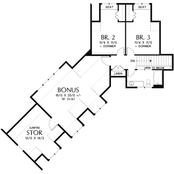 Mountain House Plan Second Floor - Squaw Lake Craftsman Home 011D-0523 - Shop House Plans and More