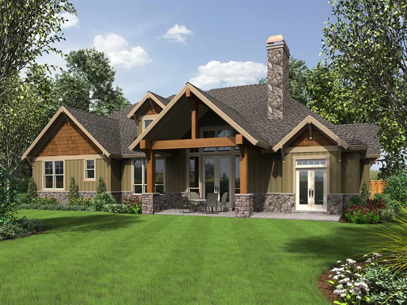 Rustic House Plan Rear Photo 01 - Wrights Creek Craftsman Home 011D-0526 - Shop House Plans and More