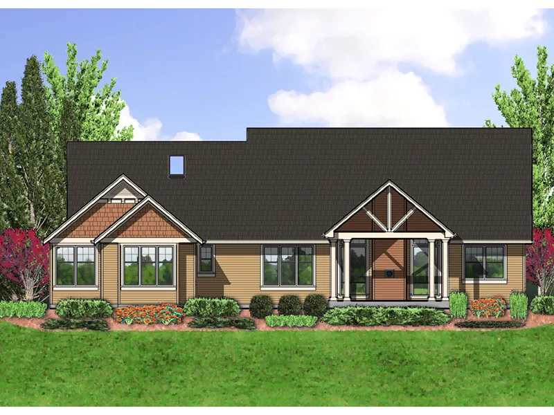 Craftsman House Plan Rear Photo 03 - Oakley Hill Country Ranch Home 011D-0527 - Shop House Plans and More