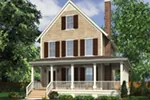 Cape Cod & New England House Plan Front Image - Lucy Hill Narrow Lot Home 011D-0542 - Shop House Plans and More