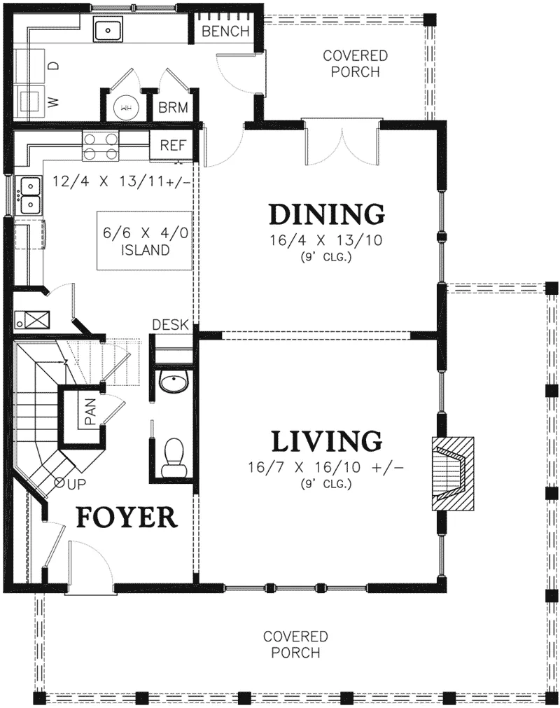 Cabin & Cottage House Plan First Floor - Watson Acres Country Home 011D-0548 - Shop House Plans and More
