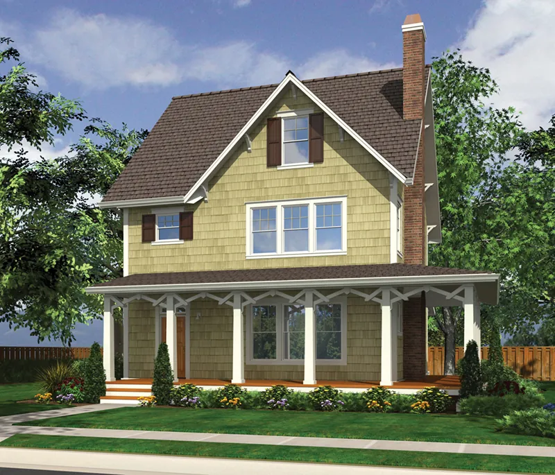Farmhouse Plan Front of Home - Watson Acres Country Home 011D-0548 - Shop House Plans and More
