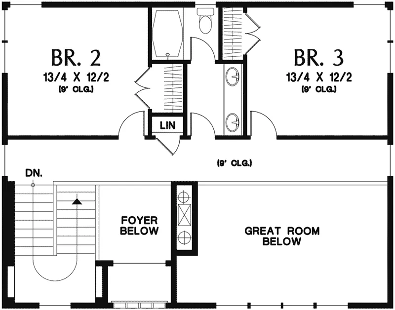 Prairie House Plan Second Floor - Neva Canyon Modern House with Elevator - Shop House Plans and More