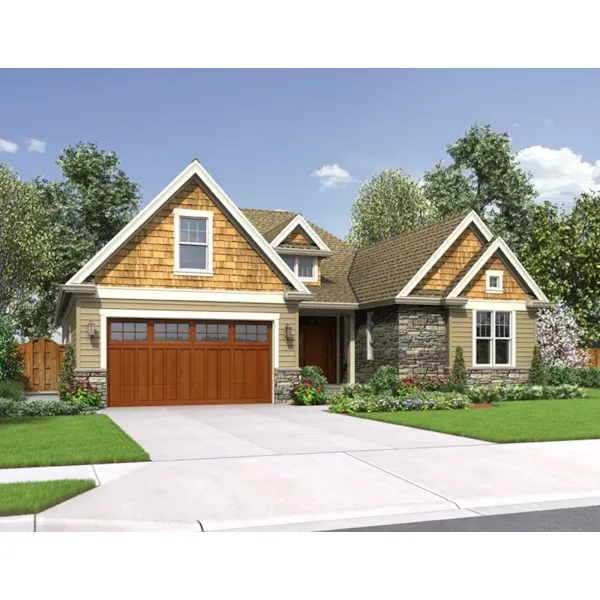 Rustic House Plan Front of Home - Kerston Craftsman Ranch Home 011D-0573 - Search House Plans and More