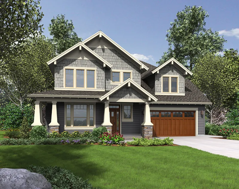 Country House Plan Front of Home - Cork Hollow Craftsman Home 011D-0574 - Search House Plans and More