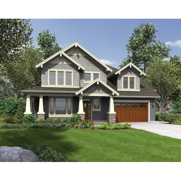 Arts & Crafts House Plan Front of Home - Cork Hollow Craftsman Home 011D-0574 - Search House Plans and More