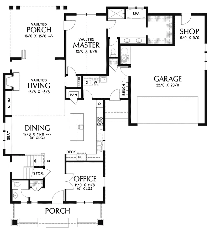 Country House Plan First Floor - Cypress Creek Modern Farmhouse 011D-0579 - Search House Plans and More