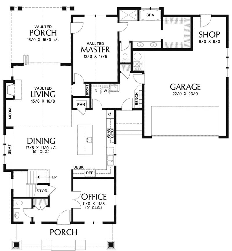 Modern Farmhouse Plan First Floor - Cypress Creek Modern Farmhouse 011D-0579 - Search House Plans and More