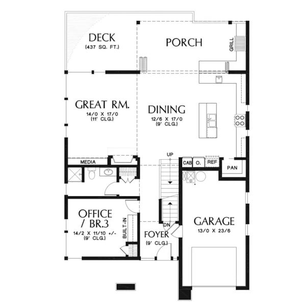 Beach & Coastal House Plan First Floor - DuPont Modern Home 011D-0586 - Search House Plans and More