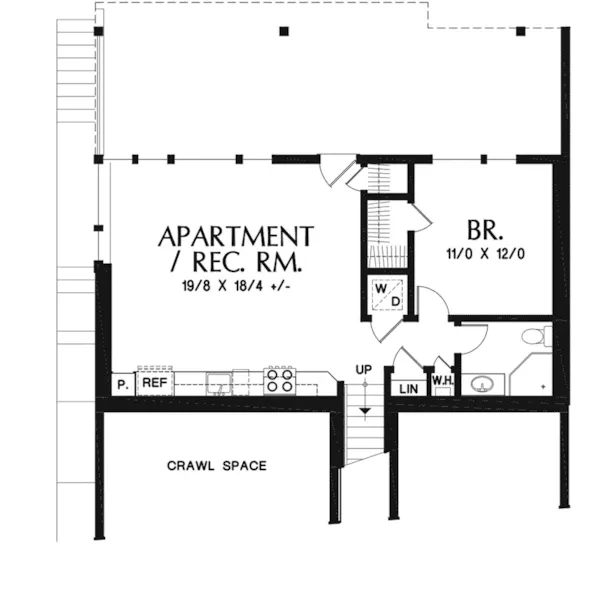 Beach & Coastal House Plan Lower Level Floor - DuPont Modern Home 011D-0586 - Search House Plans and More