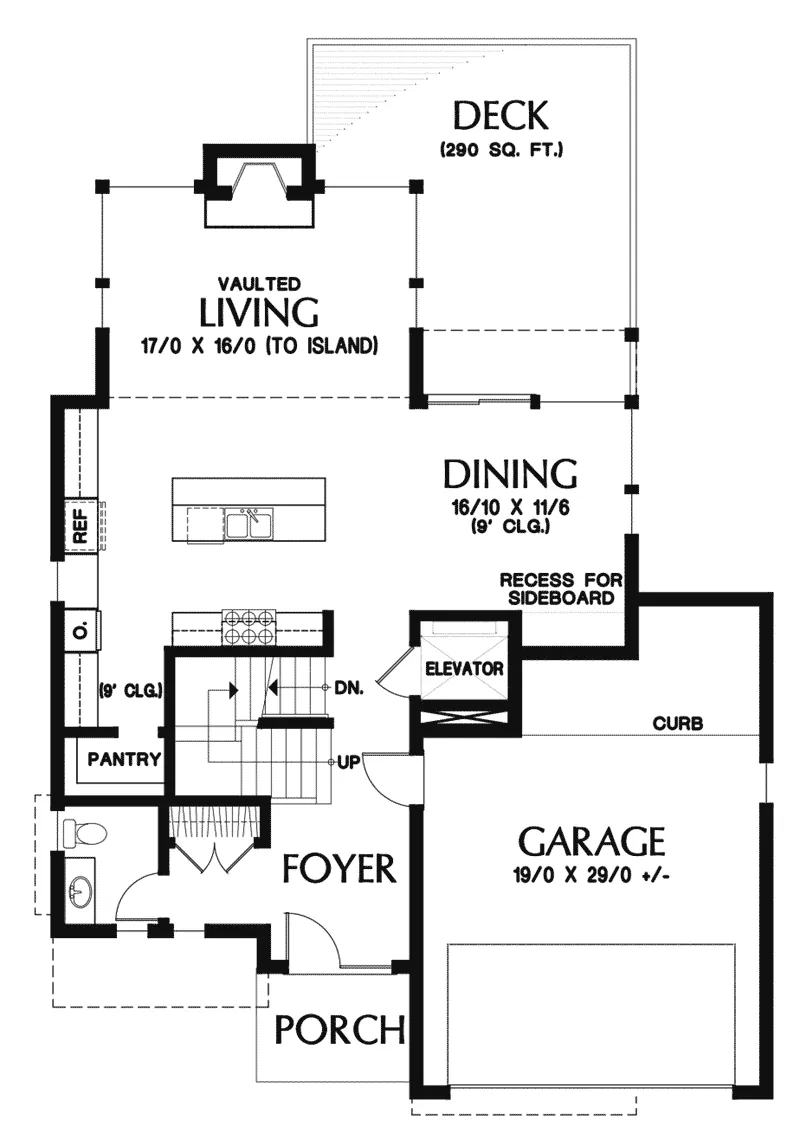 Waterfront House Plan First Floor - Modern Home Floor 011D-0588 - Search House Plans and More