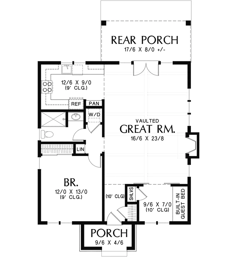 Cabin & Cottage House Plan First Floor - Boyle European Cottage Home 011D-0591 - Search House Plans and More