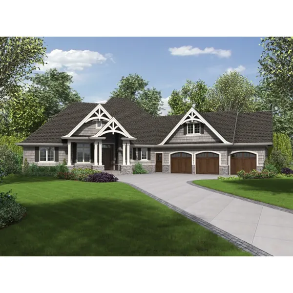 Southern House Plan Front of Home - Geneva Lane Craftsman Home 011D-0606 - Search House Plans and More