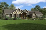 Waterfront House Plan Front of Home - Joanna Hill Craftsman Home 011D-0607 - Search House Plans and More