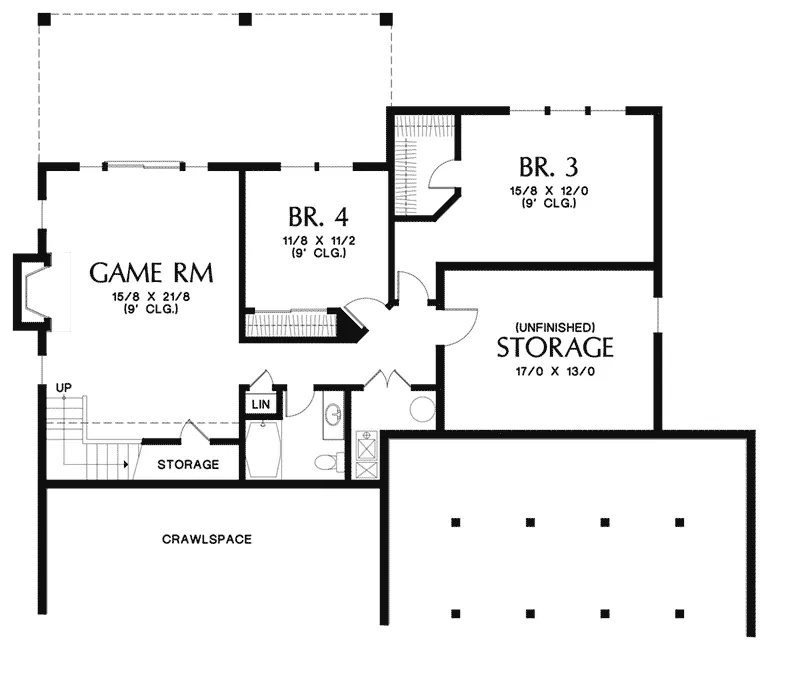 Country House Plan Lower Level Floor - Mandy Lane Country Home 011D-0608 - Shop House Plans and More