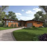 Ranch House Plan Front of Home - Reza Modern Ranch Home 011D-0610 - Shop House Plans and More