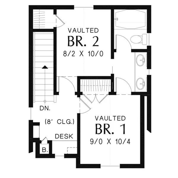 Arts & Crafts House Plan Second Floor - Parson Field Craftsman Cottage 011D-0612 - Shop House Plans and More