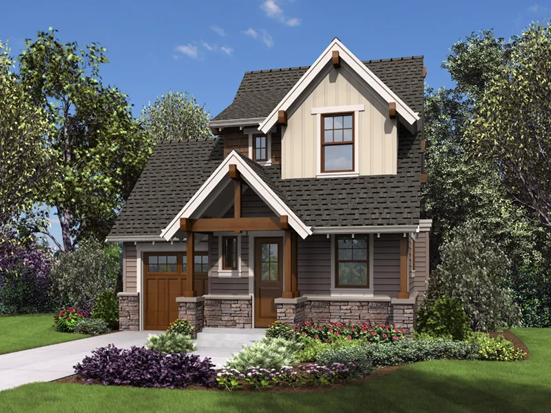 Arts & Crafts House Plan Front of Home - Parson Field Craftsman Cottage 011D-0612 - Shop House Plans and More