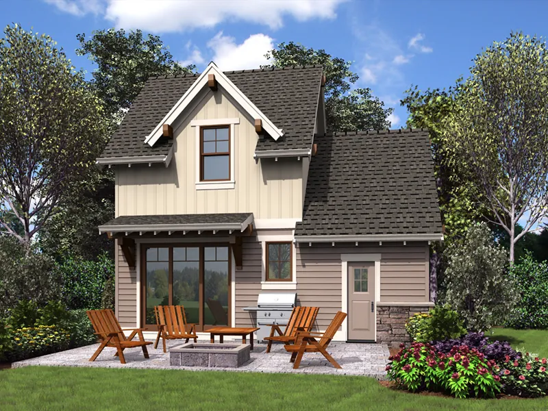 Country House Plan Rear Photo 01 - Parson Field Craftsman Cottage 011D-0612 - Shop House Plans and More