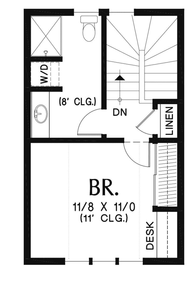 Cabin & Cottage House Plan Second Floor - Dyson Downs Narrow Lot Home 011D-0616 - Search House Plans and More