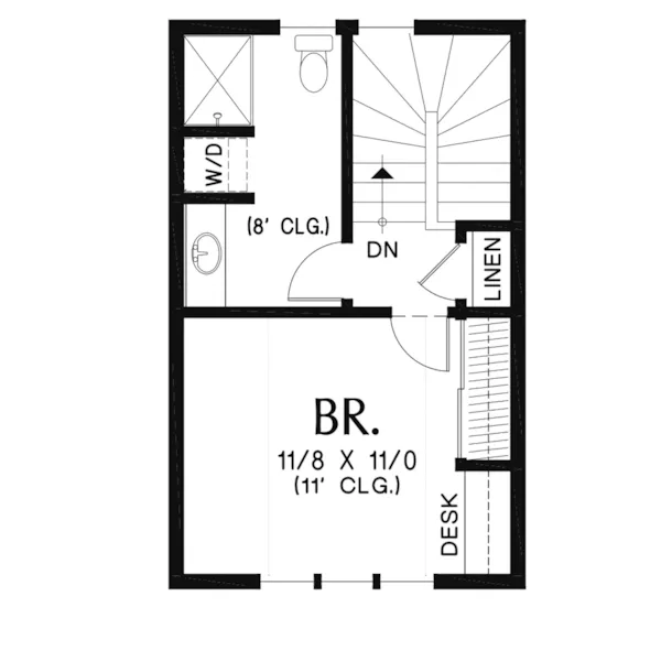 Cape Cod & New England House Plan Second Floor - Dyson Downs Narrow Lot Home 011D-0616 - Search House Plans and More