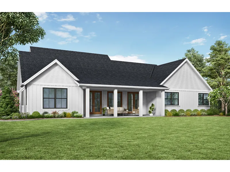 Lowcountry House Plan Rear Photo 01 - Frazier Farm Modern Farmhouse 011D-0617 - Search House Plans and More