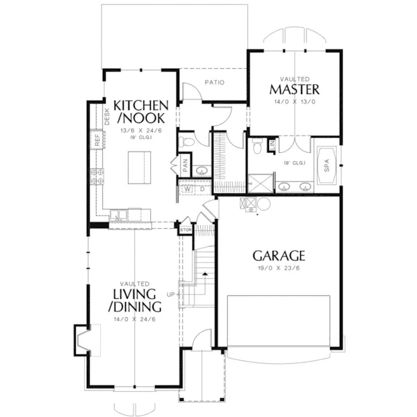 Bungalow House Plan First Floor - Gregory Park Craftsman Home 011D-0626 - Search House Plans and More