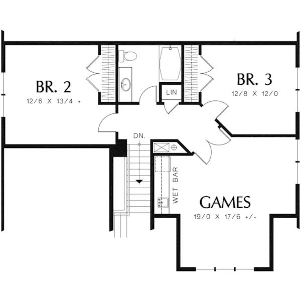 Bungalow House Plan Second Floor - Gregory Park Craftsman Home 011D-0626 - Search House Plans and More