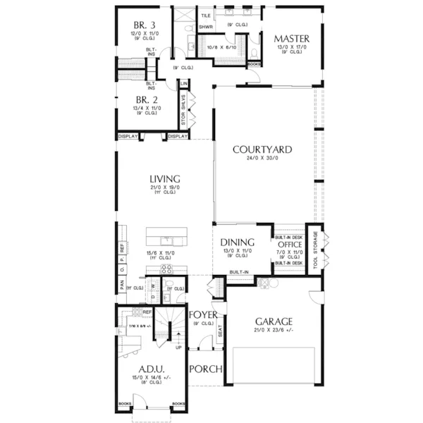 Contemporary House Plan First Floor - 011D-0631 | House Plans and More