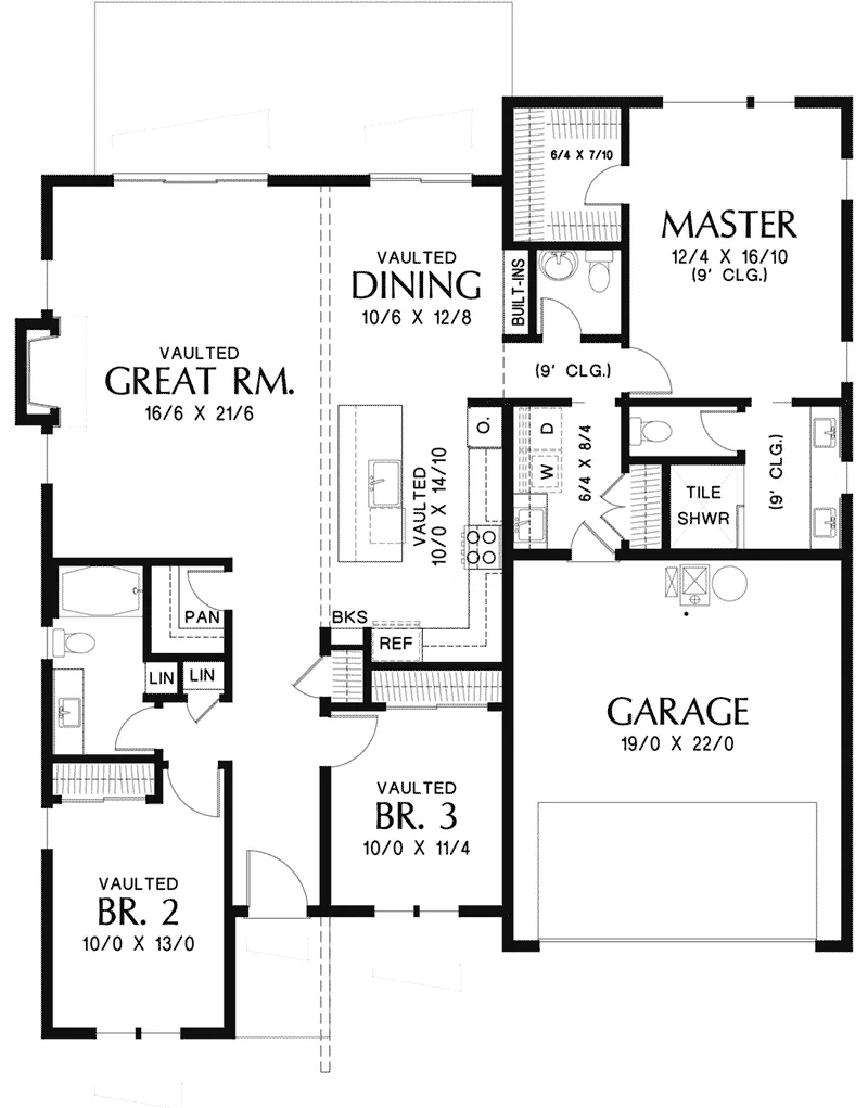 Vacation House Plan First Floor - Barlow Hill Modern Home 011D-0637 - Search House Plans and More