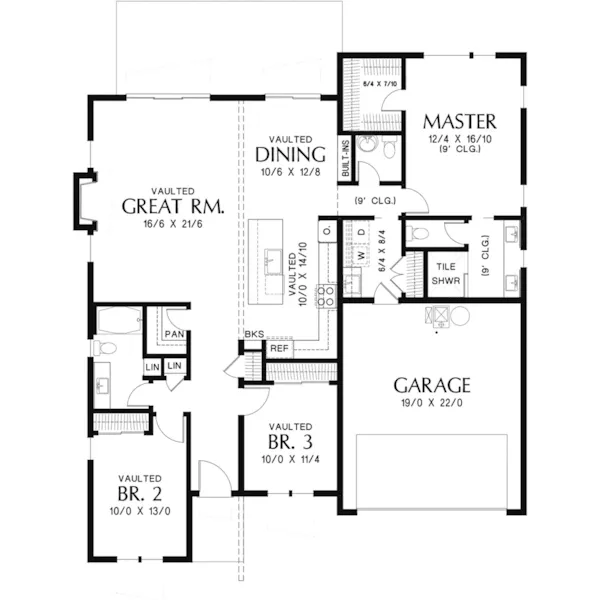 Waterfront House Plan First Floor - Barlow Hill Modern Home 011D-0637 - Search House Plans and More