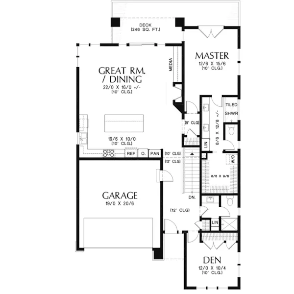 Contemporary House Plan First Floor - Sterling Modern Home 011D-0642 - Shop House Plans and More