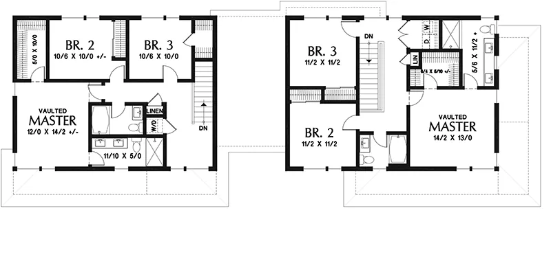 Contemporary House Plan Second Floor - Wernick Duplex 011D-0643 | House Plans and More