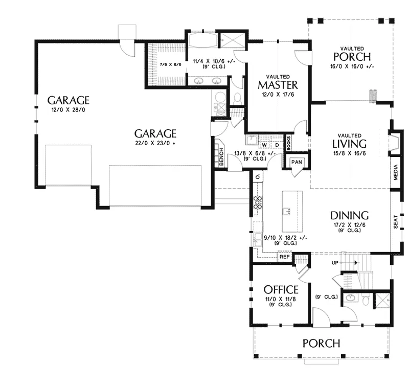 Craftsman House Plan First Floor - Plaskett Hill Modern Farmhouse 011D-0646 - Shop House Plans and More