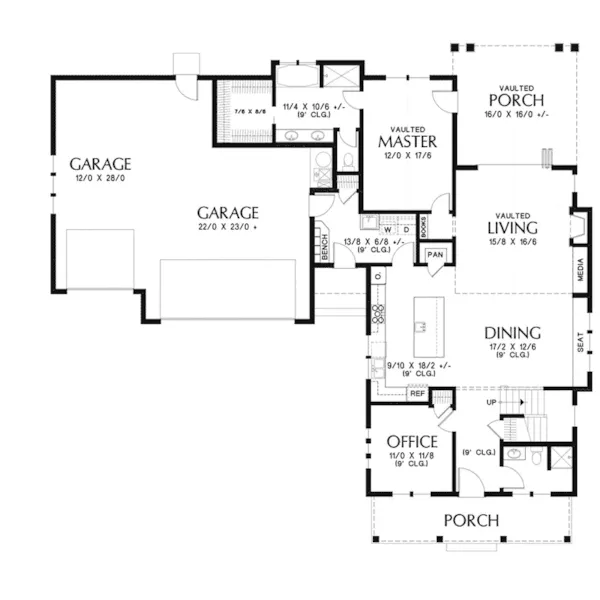 Craftsman House Plan First Floor - Plaskett Hill Modern Farmhouse 011D-0646 - Shop House Plans and More