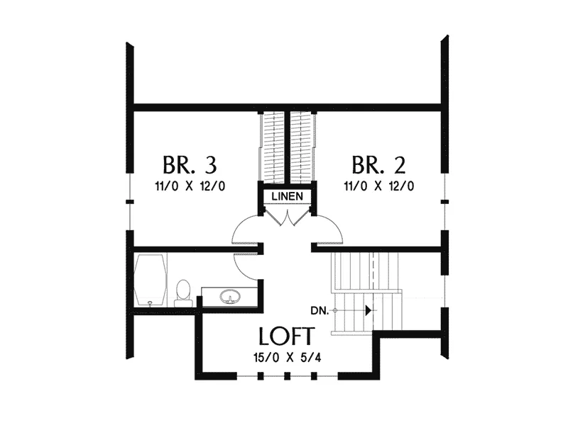 Arts & Crafts House Plan Second Floor - Plaskett Hill Modern Farmhouse 011D-0646 - Shop House Plans and More