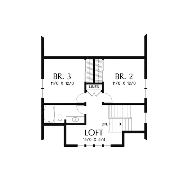 Craftsman House Plan Second Floor - Plaskett Hill Modern Farmhouse 011D-0646 - Shop House Plans and More