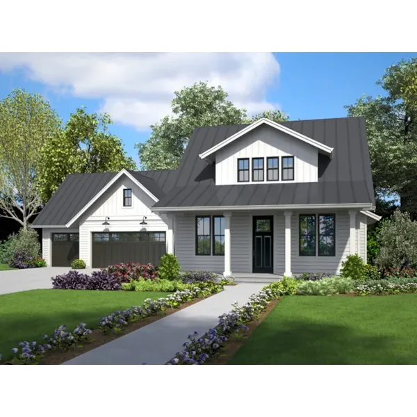 Craftsman House Plan Front of Home - Plaskett Hill Modern Farmhouse 011D-0646 - Shop House Plans and More