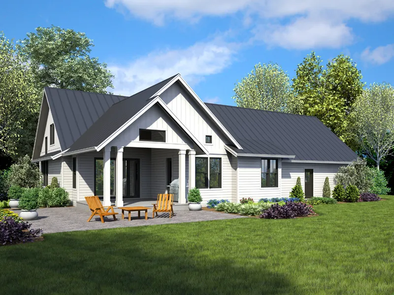 Country House Plan Rear Photo 01 - Plaskett Hill Modern Farmhouse 011D-0646 - Shop House Plans and More