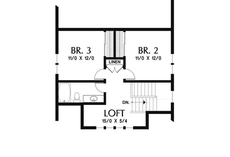Bungalow House Plan Second Floor - Johnstone Bungalow Home 011D-0647 - Search House Plans and More