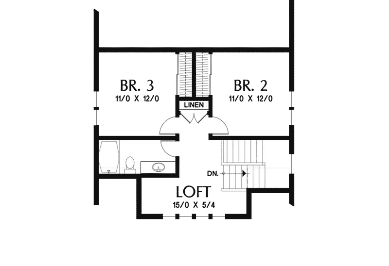 Country House Plan Second Floor - Johnstone Bungalow Home 011D-0647 - Search House Plans and More